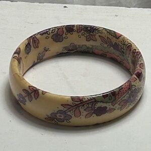 Vintage Brandt Design Handmade in Denmark Bangle Bracelet Floral